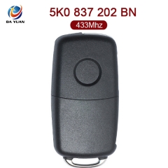 AK001082 for VW Flip Remote Key Keyless 3 Button 433MHz 5K0 837 202 BN
