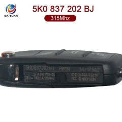 AK001081 for VW Flip Remote Key 3+1 Button 315MHz ID48 5K0 837 202 BJ