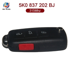 AK001081 for VW Flip Remote Key 3+1 Button 315MHz ID48 5K0 837 202 BJ