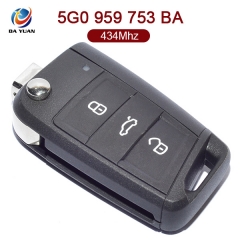 AK001068 for VW Golf Touran POLO ETC Flip Key 3 Button 434MHz 5G0 959 753 BA