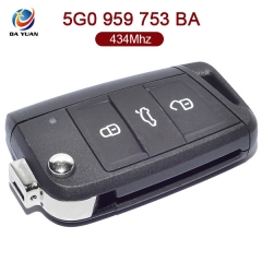 AK001068 for VW Golf Touran POLO ETC Flip Key 3 Button 434MHz 5G0 959 753 BA