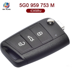 AK001067 for VW Golf Polo Touran ETC Flip Key 3 Button 434MHz ID48 5G0 959 753 M