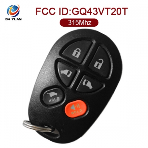 AK007120 for 2004-2017 Toyota Tundra Remote Key 5+1 Button 315MHz GQ43VT20T