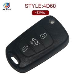 AK020081 Original for Hyundai Flip Remote Key 3 Button 433MHz 4D60