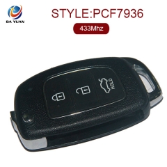 AK020083 Original for Hyundai Flip Remote Key 3 Button 433MHz PCF7936