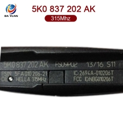 AK001075 for VW Flip Remote Key 3 Button 315MHz ID48 5K0 837 202 AK