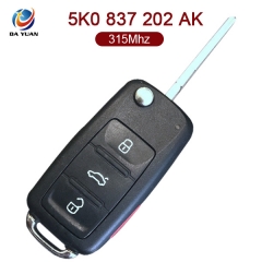 AK001075 for VW Flip Remote Key 3 Button 315MHz ID48 5K0 837 202 AK