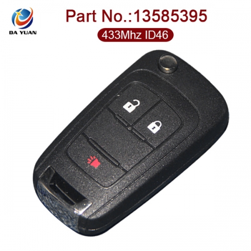 AK014060 for Chevrolet Flip Remote Key 2+1 Button 433MHz ID46 13585395