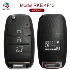 AK051027 Genuine For KIA Carens Flip Key Remote, 3 Buttons, Model RKE-4F13, 4D-60 CARBON-80BIT Chip, 433MHz