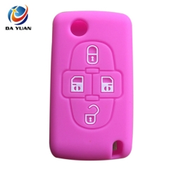 AS061012 Silicone Rubber Car Key Cover For Citroen  4 Buttons Remote Key