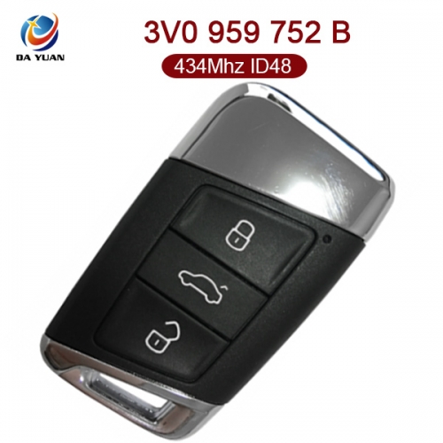 AK001086 for VW Skoda Smart Remote Key Keyless 3 Button 434MHz ID48 3V0 959 752 B