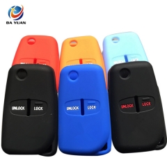 AS083012 Silicone car key cover For Mitsubishi  2 buttons Flip key