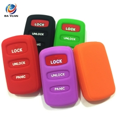 AS083010 silicone car key cover for Mitsubishi 3 button remote key