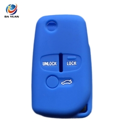 AS083011 silicone rubber car key cover For Mitsubishi 3 buttons remote key