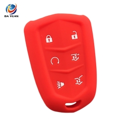 AS084008 Silicone rubber car key cover case for Cadillac 6 buttons