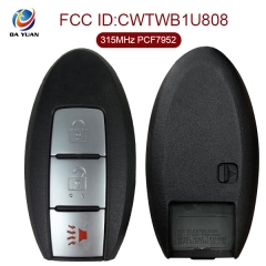 AK027070 for Nissan Juke Leaf Quest Cube Versa Note Smart Key 2+1 Button 315MHz PCF7952 FCCID CWTWB1U808 OE# 285E3-1KM0D 285E3-1KM0A