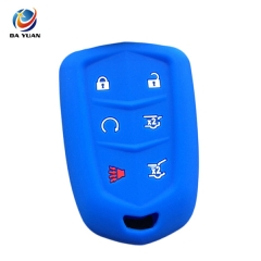 AS084008 Silicone rubber car key cover case for Cadillac 6 buttons