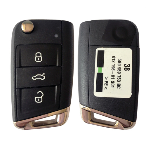 AK001088 for VW Golf Polo Touran Etc Flip Remote Key Fob 3 Button 433MHz ID48 5G0 959 752 BC Keyless Go