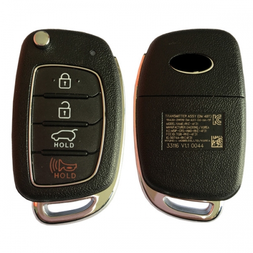 AK020120 Oem 2017 Hyundai Santa Fe Flip Key Keyless Remote Fob TQ8-RKE-4F31 95430-2W010 433MZ 4D60 80BIT