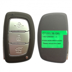 AK020110 For Hyundai I20 2018 Genuine Smart Remote Key 3 Buttons 433MHz PCF7945A Transponder 95440-C7100