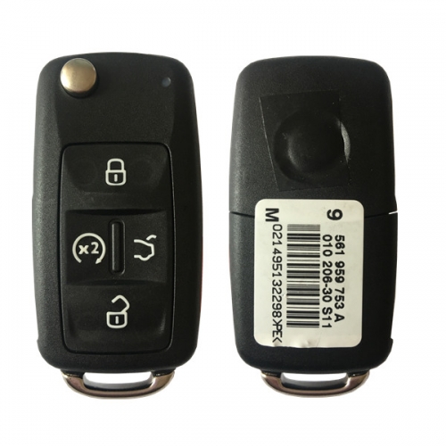 AK001115 Flip remote key 4+1 button with panic 315mhz 561 837 202 A for VW car key NBG010206T
