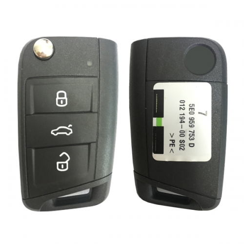AK001110 3 Buttons 434 MHz MQB Type Flip Remote Key for Skoda Octavia 2012-2018 - 5E0 959 753 D FCCID 5E0 959 752 D
