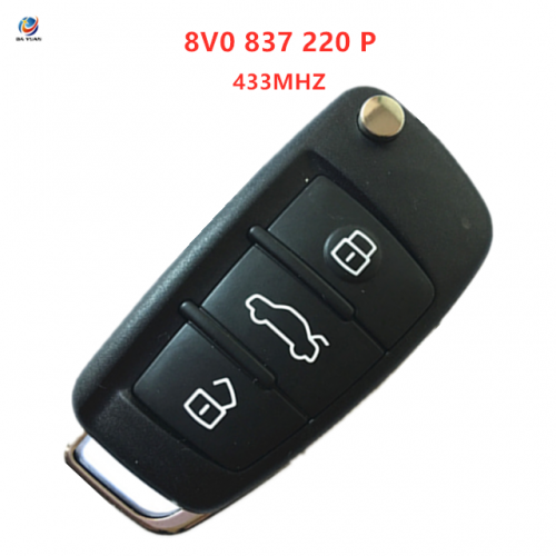 AK008072  original Audi A3 RS 3 buttons remote key 433MHZ ID48 8V0 837 220 P