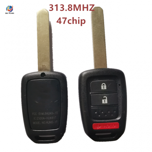 AK003119 2+1Button Remote Key Fob for Honda Crosstour CR-V 313.8 ID47 Chip FCC MLBHLIK6-1T