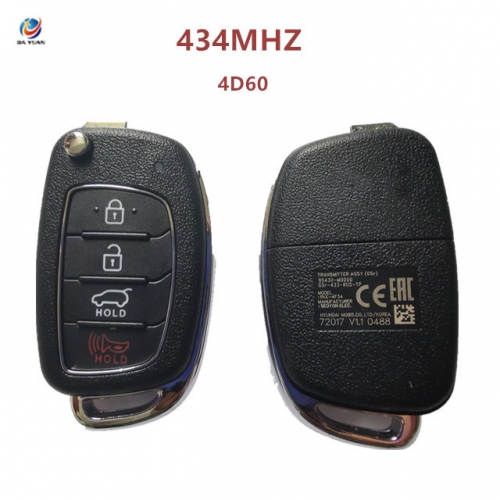 AK020125 2016 Hyundai Creta Remote Flip Key 3+1B 433MZ 4D60 80BIT 95430-M0000