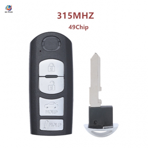 AK026041 Smart Remote Key Fob FSK 315MHz ID49 Chip for Mazda 3 6 Miata 2013-2016 FCC: SKE13D01 SKE13D02