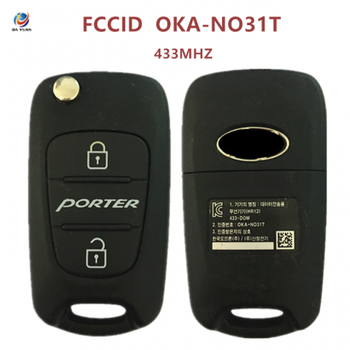 AK020127 For Hyundai Porter Remote Flip Key 2B 433MHZ 433-DOM, FCCID OKA-NO31T