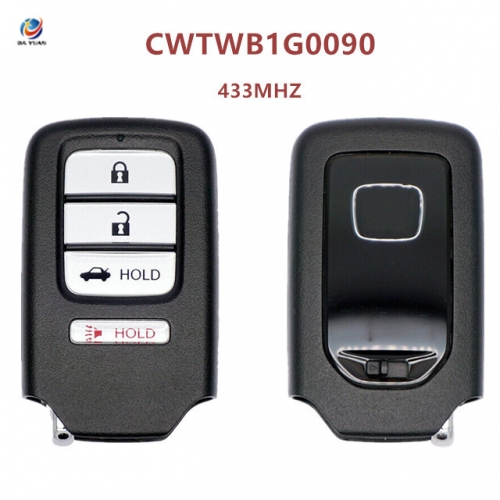 AK003109 for Honda Smart Remote Key 3+1 Button 433MHz CWTWB1G0090 4A chips