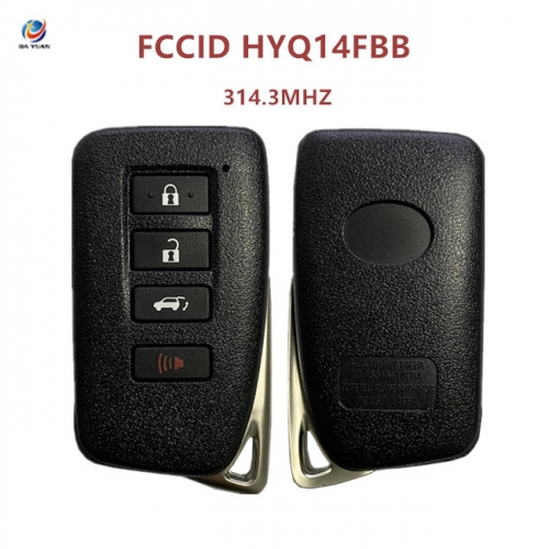 AK052020 Keyless-Go Smart Rmote Key 3+1B ASK 314.3MHz 8A SUV for Lexus 2017-2019 Board 0010 8A Chip TOY12 Blade FCC ID HYQ14FBB