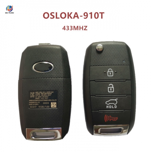 AK051084 Suitable for 2016-2018 Kia Sorento keyless remote smart key FCC ID OSLOKA-910T 433MHZ 3+1 button PN MSIP-CRM-OKA-NO36 (UM)