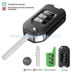 AK067030 XNHO00EN Wireless Remote Key Honda Flip 3 Buttons English 5pcs/lot