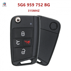 AK001125 2018-2020 volkswagen remote flip key PN 5G6 959 752 BG wlthout Access MQB 315MHZ NBGFS125C5