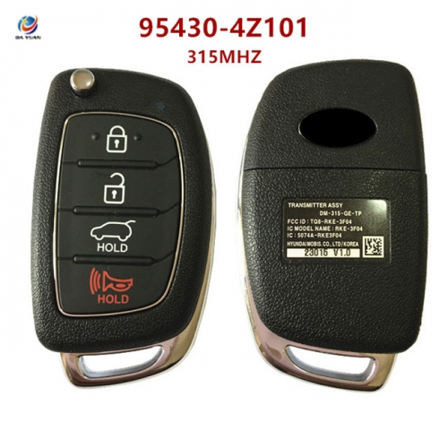 AK020144 2013-15 Hyundai Santa Fe Flip Remote Fob - FCC TQ8-RKE-3F04 315MHZ 4D60 95430-4Z101