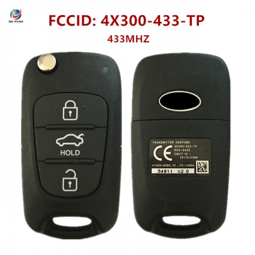 AK051100 2014-2016 KIA Sportage 4-Button Flip Key HS PN 95430-3W350 NYODD4TX1306-TFL (SL13MY) LXP-90 (OEM)