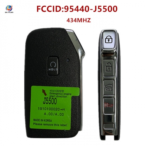 AK051116 For KIA 2020 Genuine Smart Remote Key 5 Buttons 433MHz HITAG 3 Transponder 95440-J5500