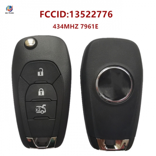 AK022005 Holden original folding remote control key, 3 buttons with blade 433MHZ 7961 chip FCCID 13522776