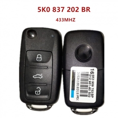 AK001131 Volkswagen original remote control page turning key 3 button ID48 433MHZ 5K0 837 202 BR keyless GO