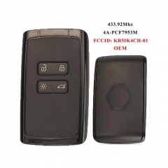 AK010048 Genuine OEM Keyless Smart key Card 433MHz 4A pcf7953 for Renault Espace 5,Megane 4,Talisman 2016-2019 FCCID: KR5IK4CH-01
