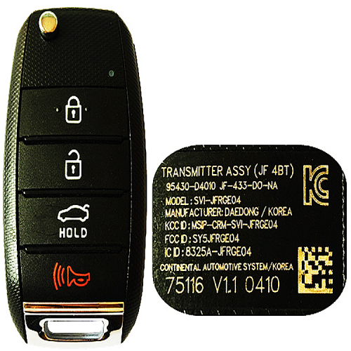 AK051119 Kia Optima remote flip key433mhz FCC SY5JFRGE04 PN 95430-D4010