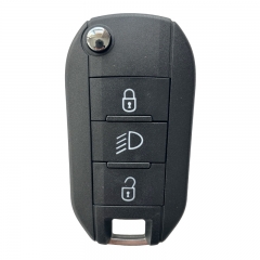AK016043 For Citroen Flip Key 3 Button Lamp 433MHz 4A HITAG AES Chip With HU83 Key Blade