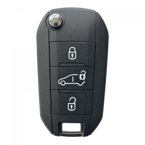 AK009042 For Peugeot Flip Key 3 Button SUV 433MHz 4A HITAG AES Chip With HU83 Key Blade