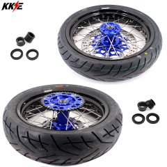 KKE 3.5/4.25*17 Supermoto Wheels Set CST Tire Fit SUZUKI DRZ400 DRZ400S DRZ400E Blue Hub