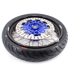 KKE 3.5/4.25*17 Supermoto Wheels Set CST Tire Fit SUZUKI DRZ400 DRZ400S DRZ400E Blue Hub