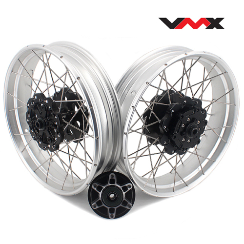 VMX 3.0*17"/3.5*17" Tubeless Wheels fit Husqvarna 401 2020-2021 Black Hub Silver Rim