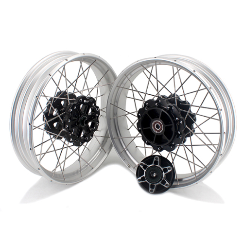 VMX 3.0*17"/3.5*17" Tubeless Wheels fit Husqvarna 401 2020-2021 Black Hub Silver Rim
