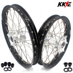 KKE 19/16 Kid's Dirt Bike Wheels Rims Compatible with KTM 85 SX 2021-2024 Silver Hubs